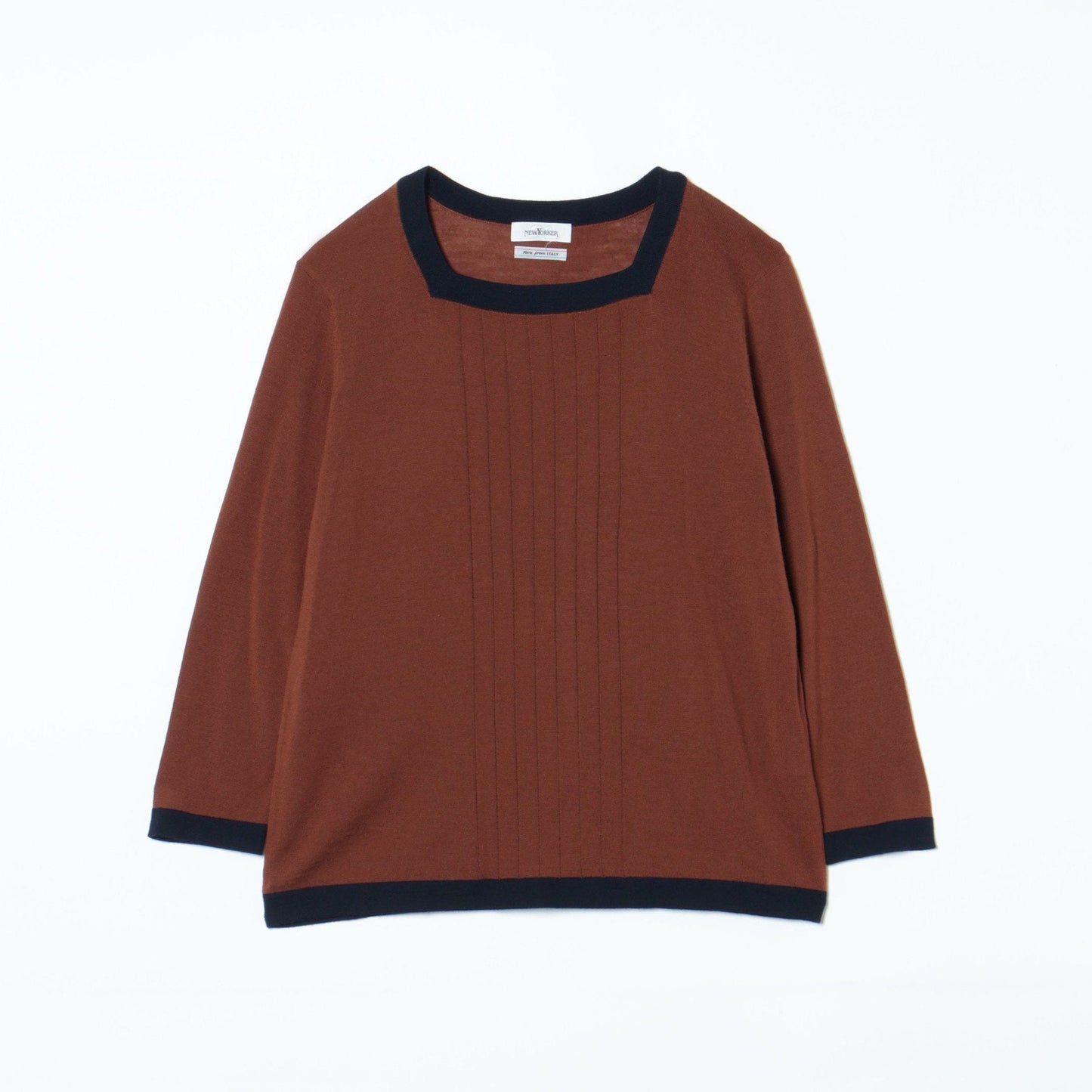 【L】【店舗限定】【キャッシュウール】スクエアネックプルオーバー(メランジ)