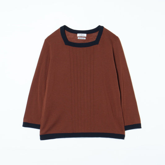 【L】【店舗限定】【キャッシュウール】スクエアネックプルオーバー(メランジ)