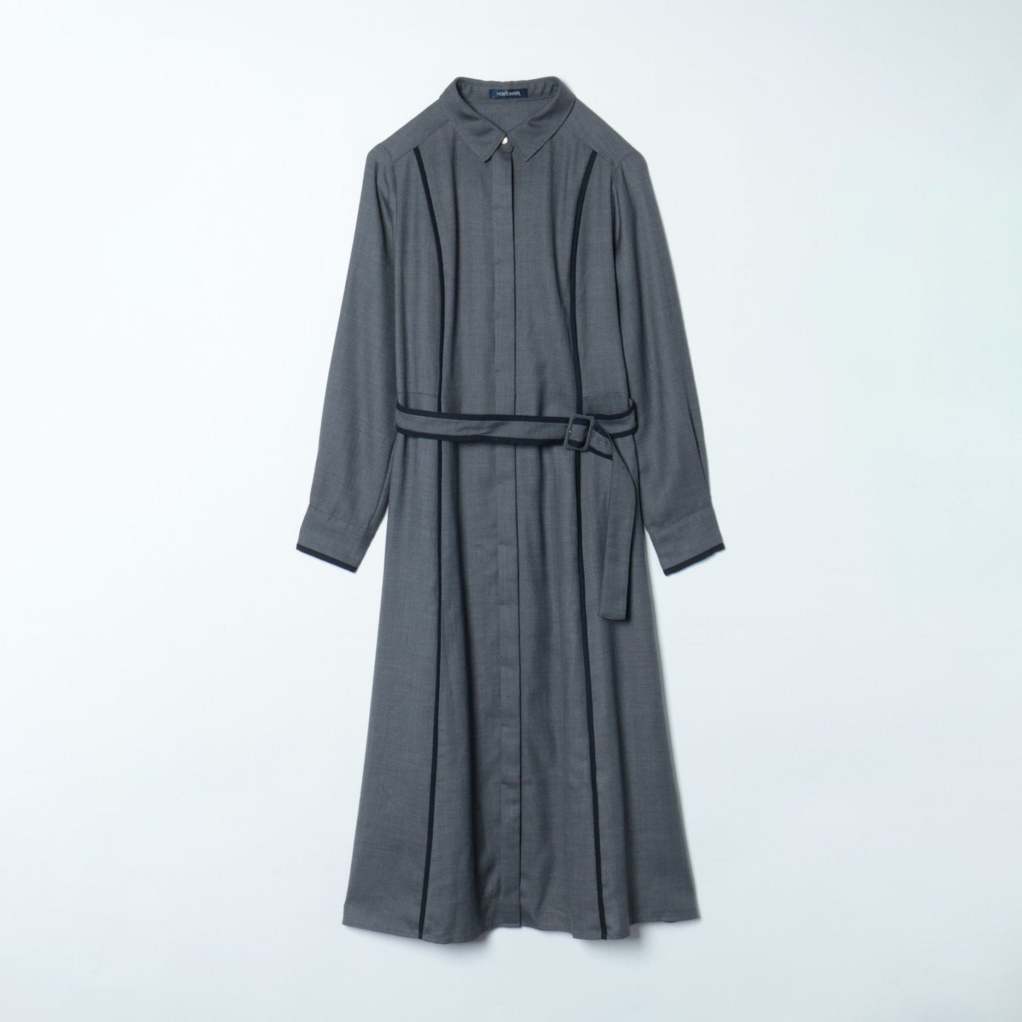 TWツイル ライン切替えシャツワンピース