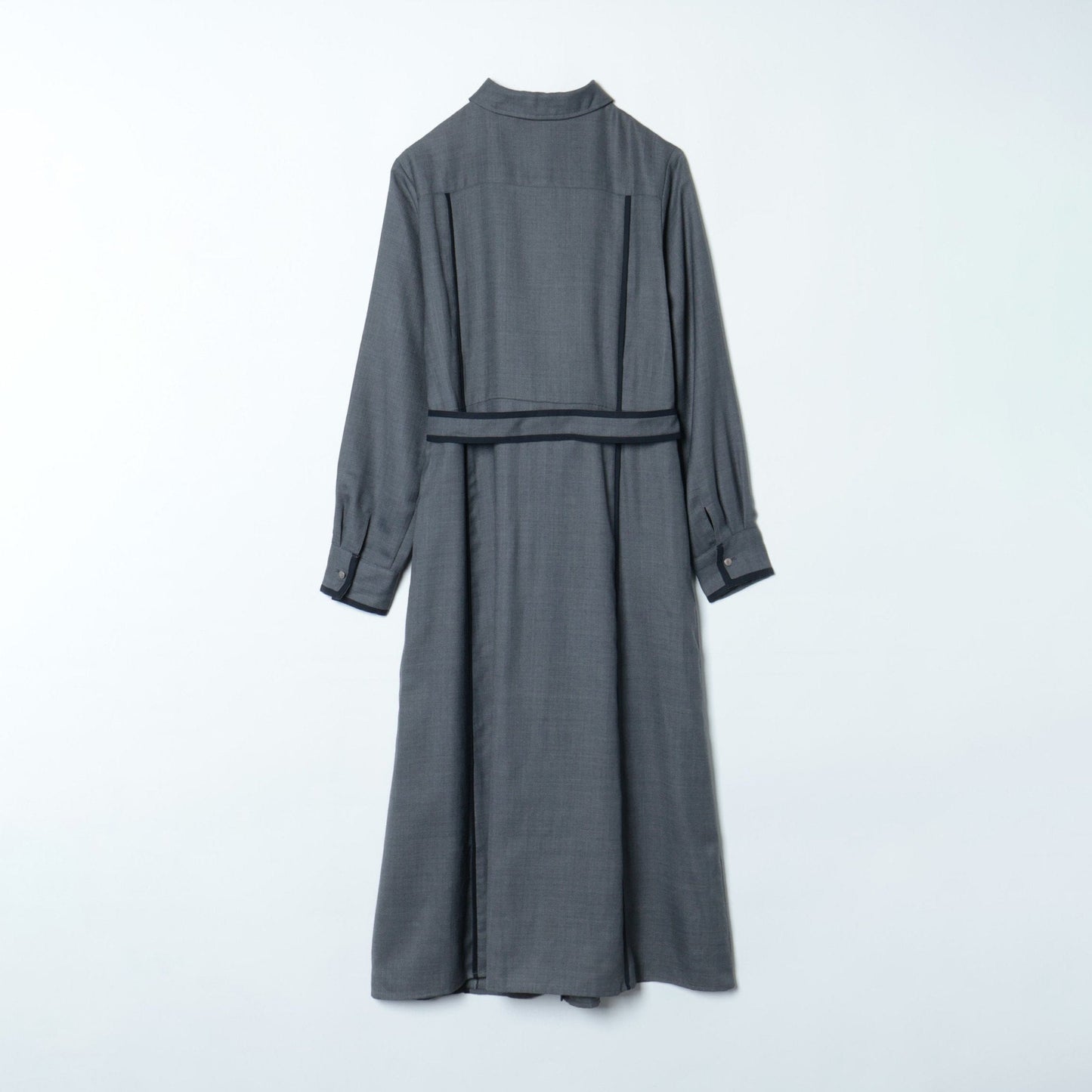 TWツイル ライン切替えシャツワンピース