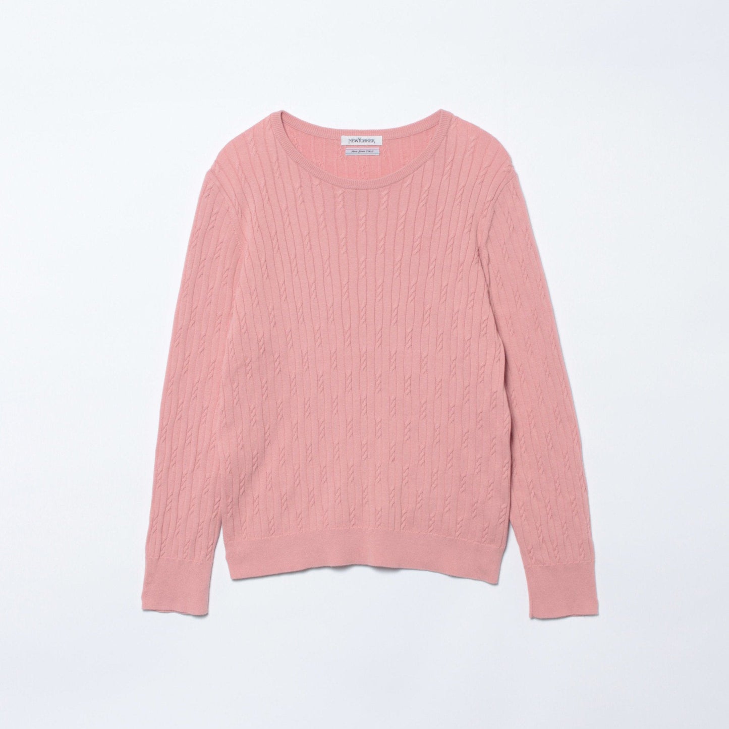 コンパクトギザコットン ランダムケーブルボートネックプルオーバー