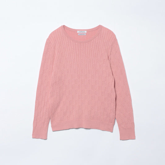 コンパクトギザコットン ランダムケーブルボートネックプルオーバー