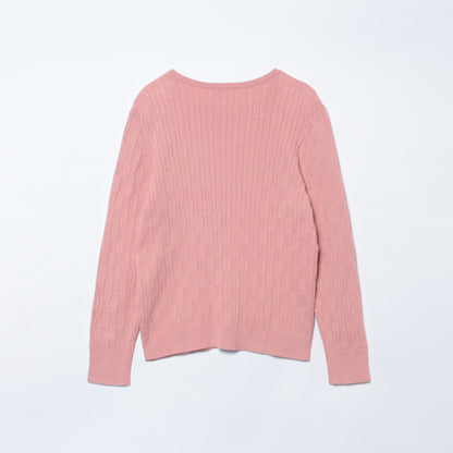 コンパクトギザコットン ランダムケーブルボートネックプルオーバー