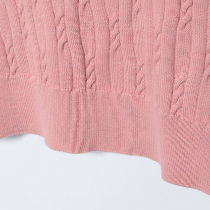 コンパクトギザコットン ランダムケーブルボートネックプルオーバー