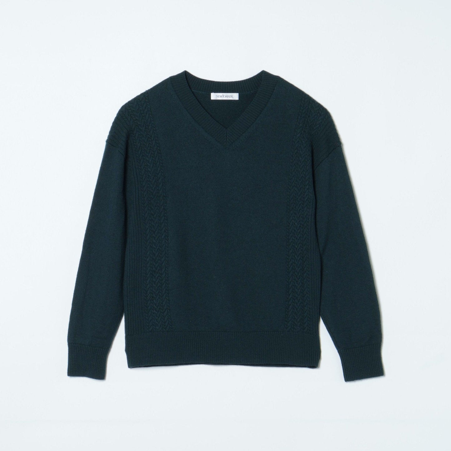 ウォッシャブルウール ケーブルニットプルオーバー