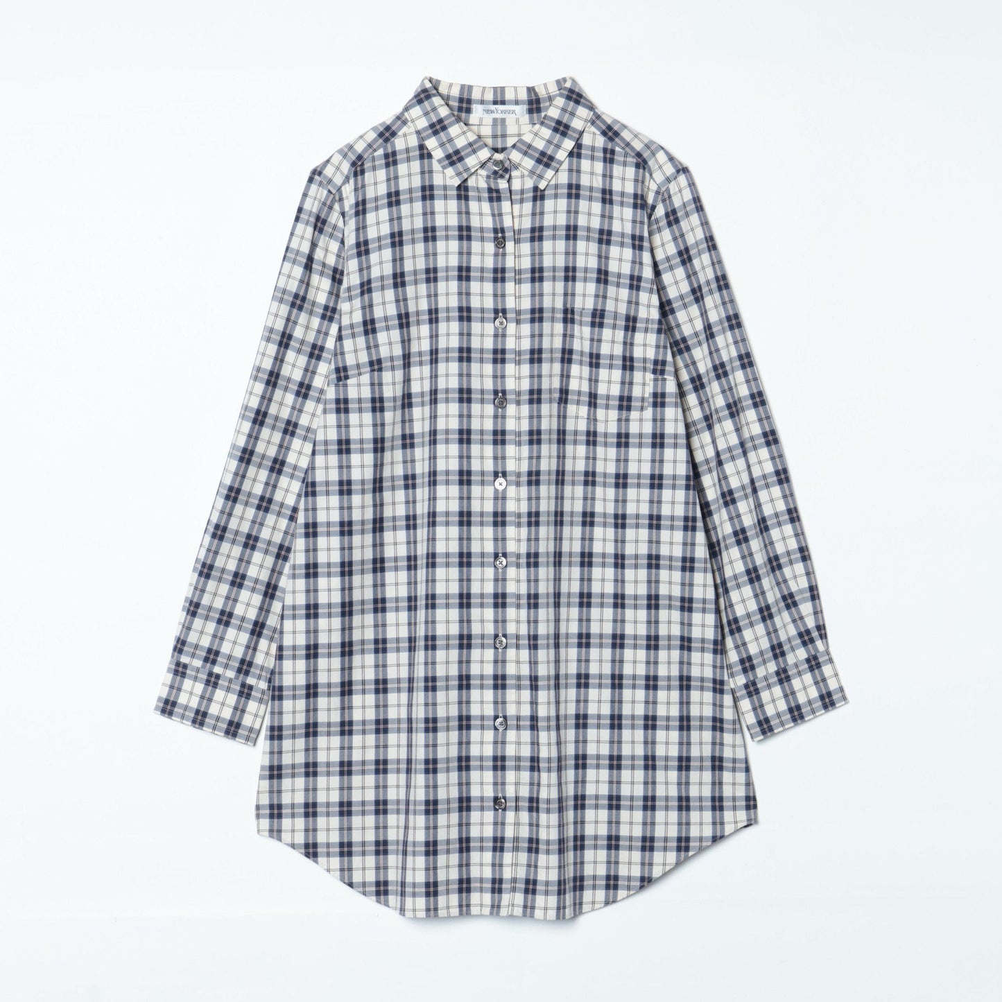 【L】ミルキータータンチェック チュニックシャツ