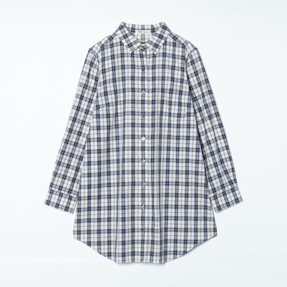 【L】ミルキータータンチェック チュニックシャツ