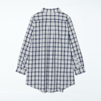 【L】ミルキータータンチェック チュニックシャツ