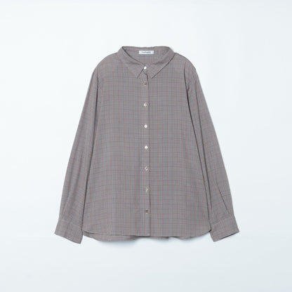 【L】カラードラインレトロチェック レギュラーカラーシャツ