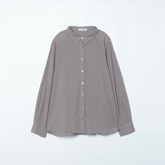 【L】カラードラインレトロチェック レギュラーカラーシャツ