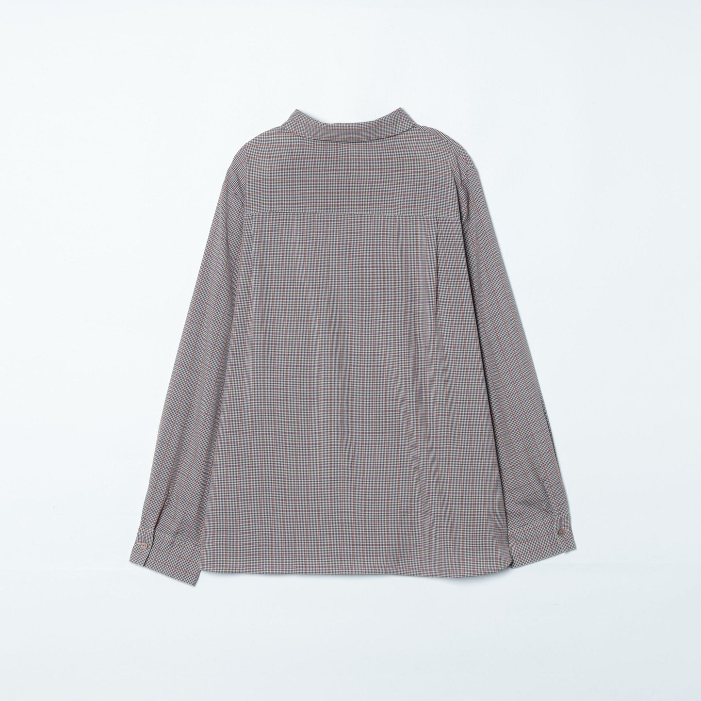 【L】カラードラインレトロチェック レギュラーカラーシャツ