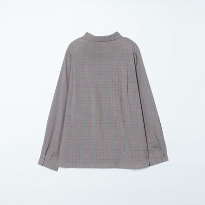 【L】カラードラインレトロチェック レギュラーカラーシャツ