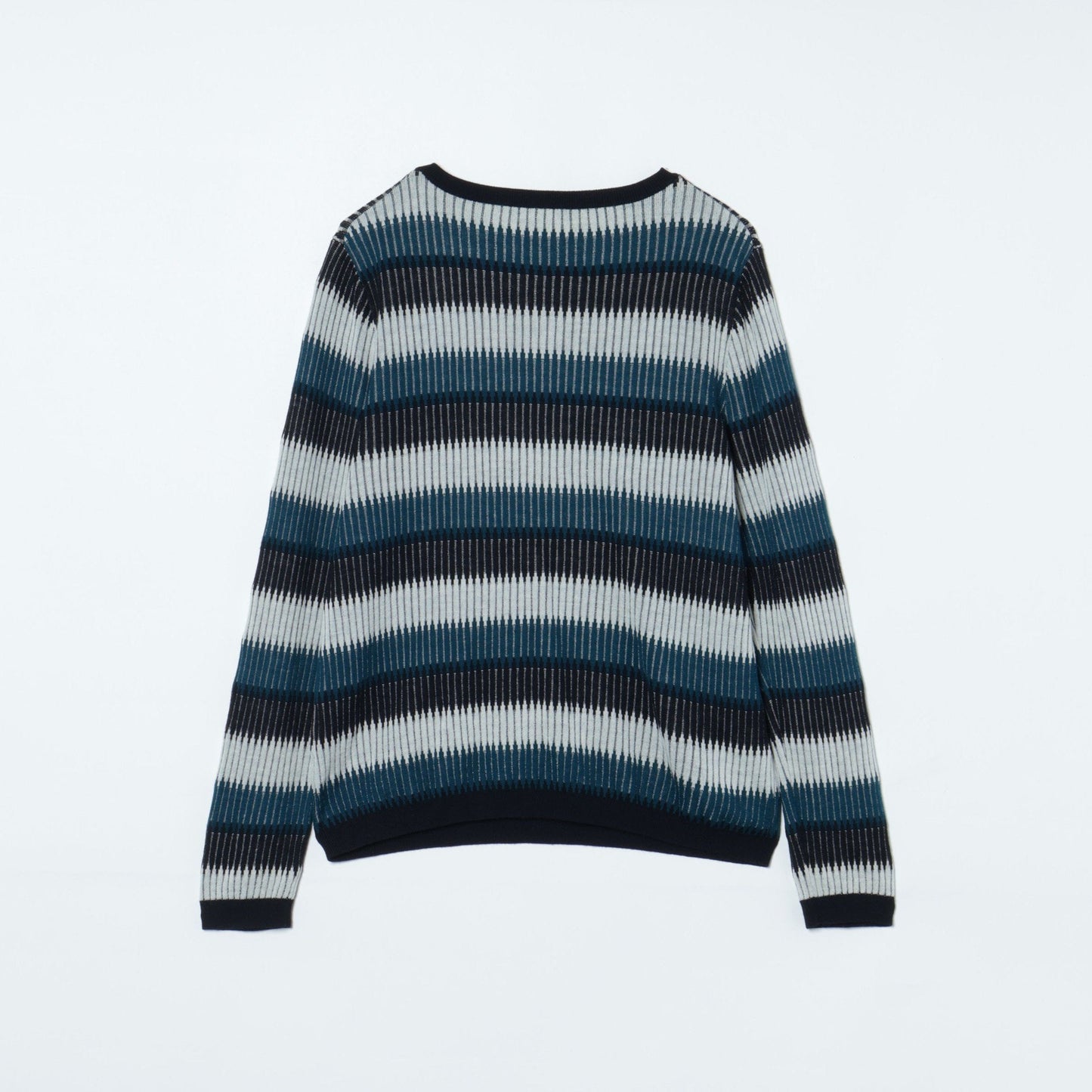 【L】ウォッシャブルウール ボートネックボーダーニット