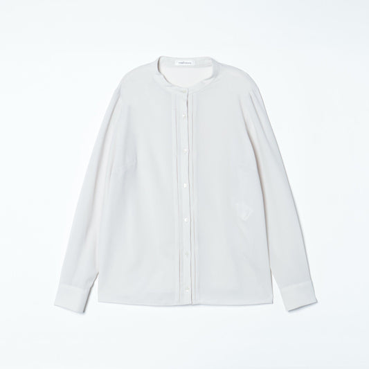 ポリエステルジョーゼット フロントタックブラウス