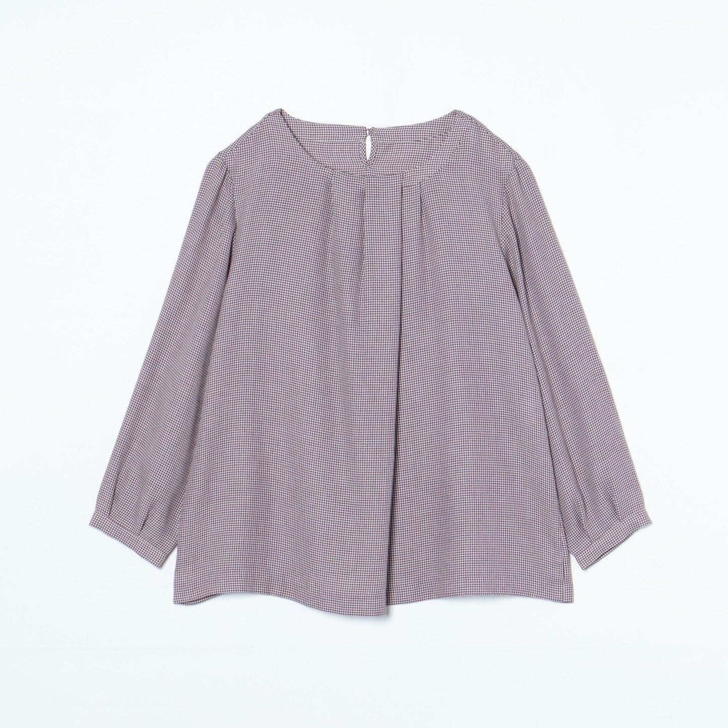 ハウンドトゥース（千鳥格子）アシンメトリーブラウス（スーツインナー対応）