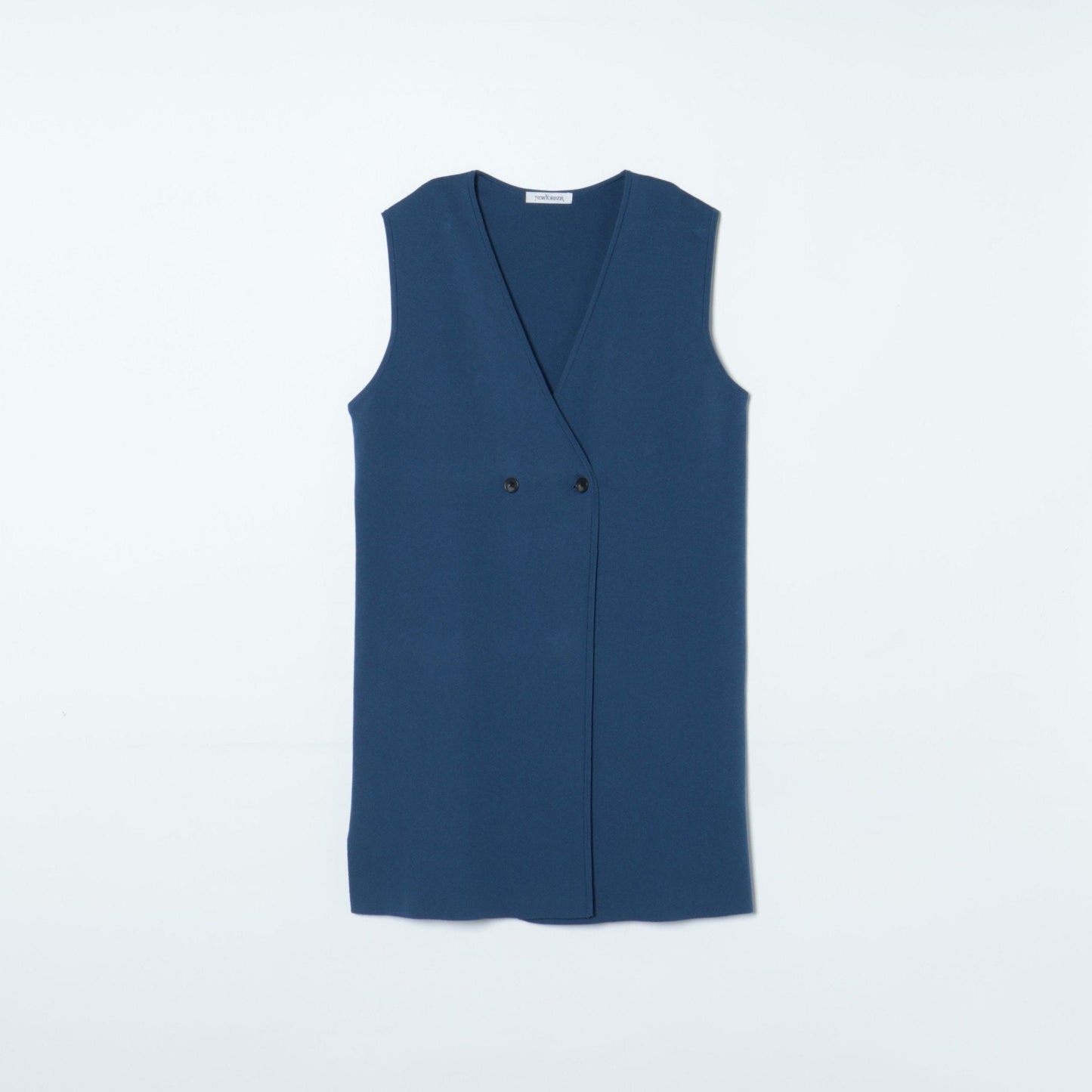 【手洗い可能】TC総針 ダブルブレストニットジレ