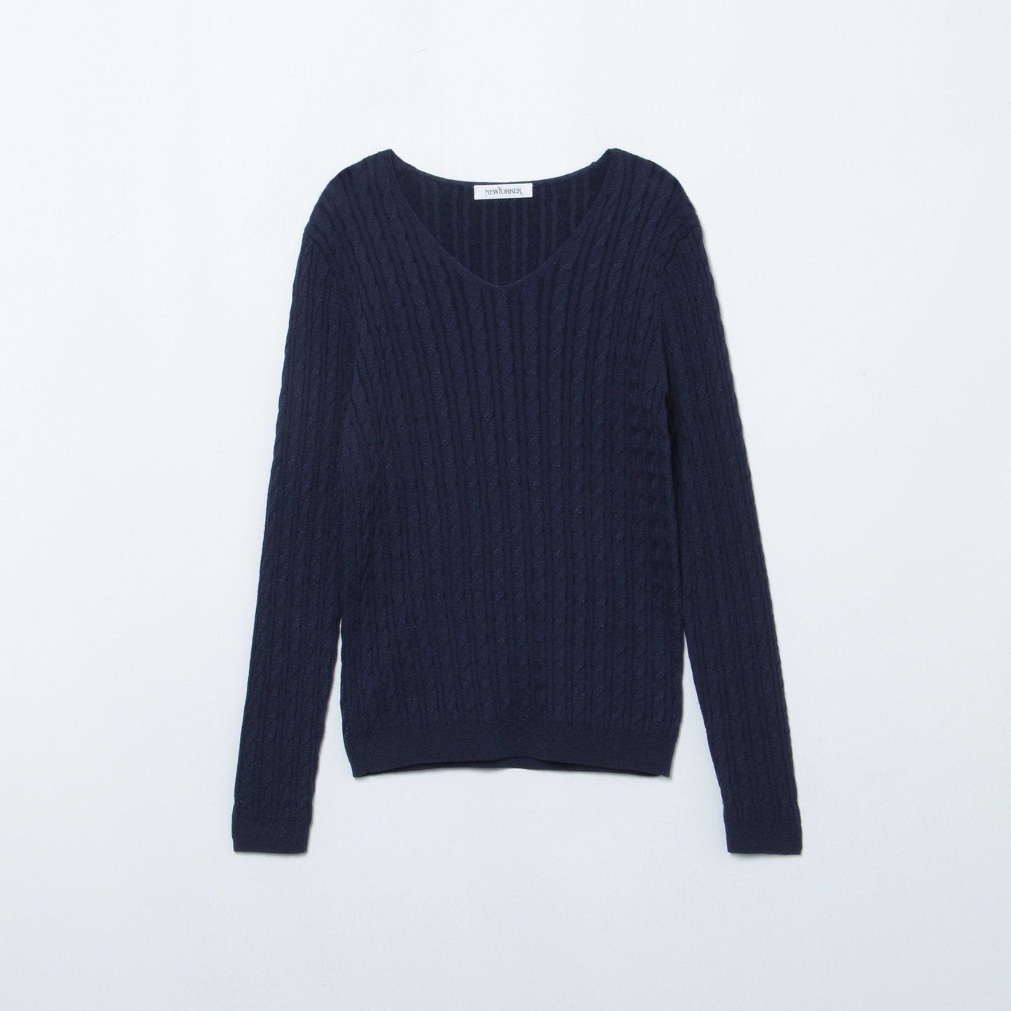 【DRESS KNIT】 ビスコースポリエステル ケーブルニット