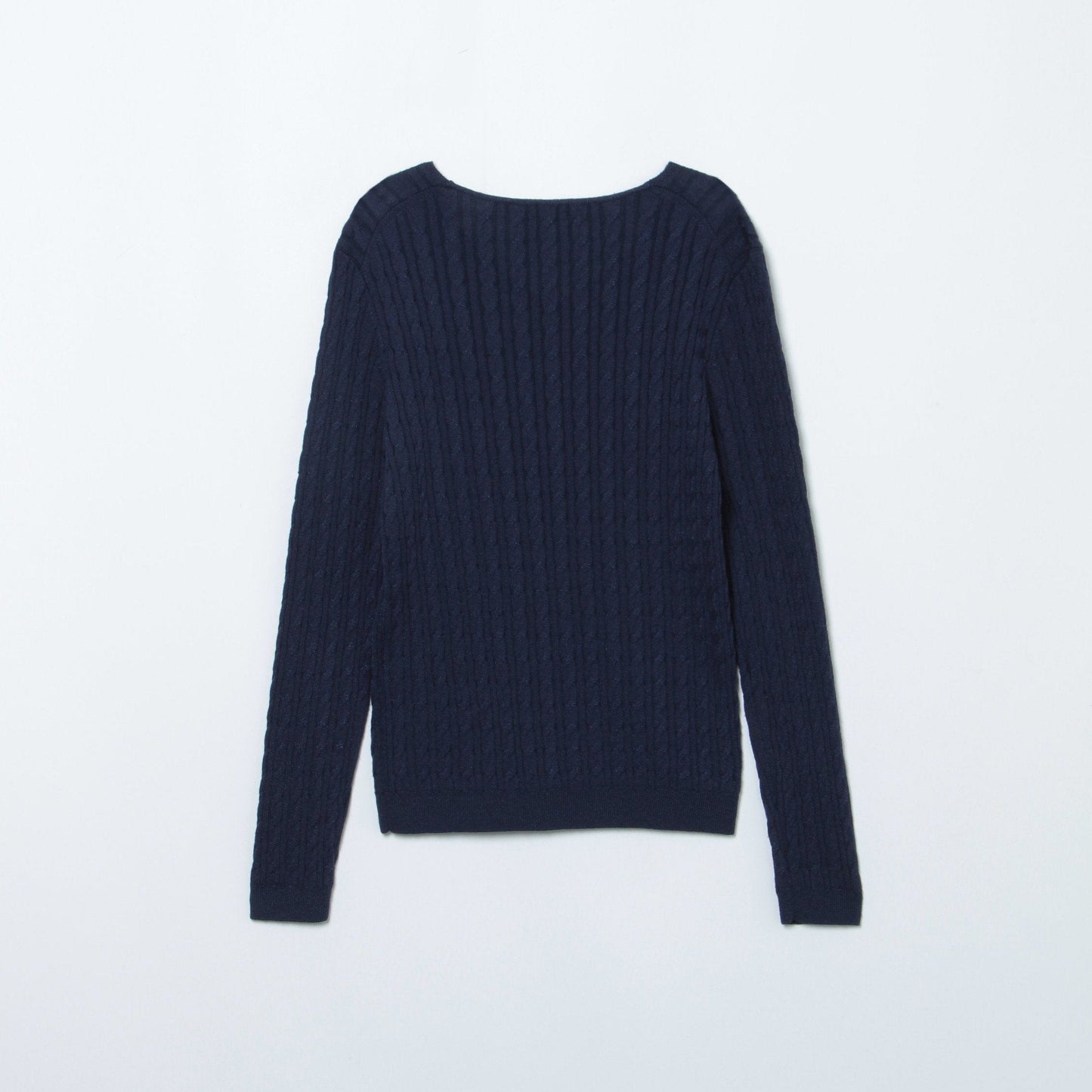 【DRESS KNIT】 ビスコースポリエステル ケーブルニット