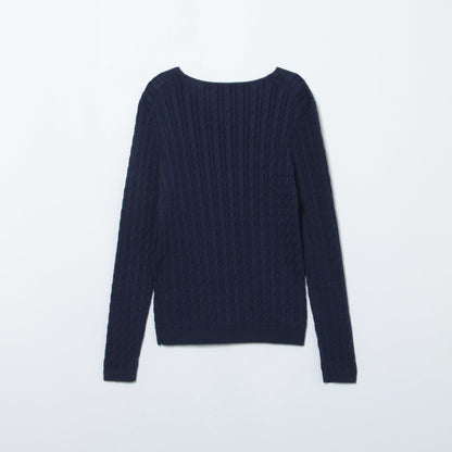 【DRESS KNIT】 ビスコースポリエステル ケーブルニット