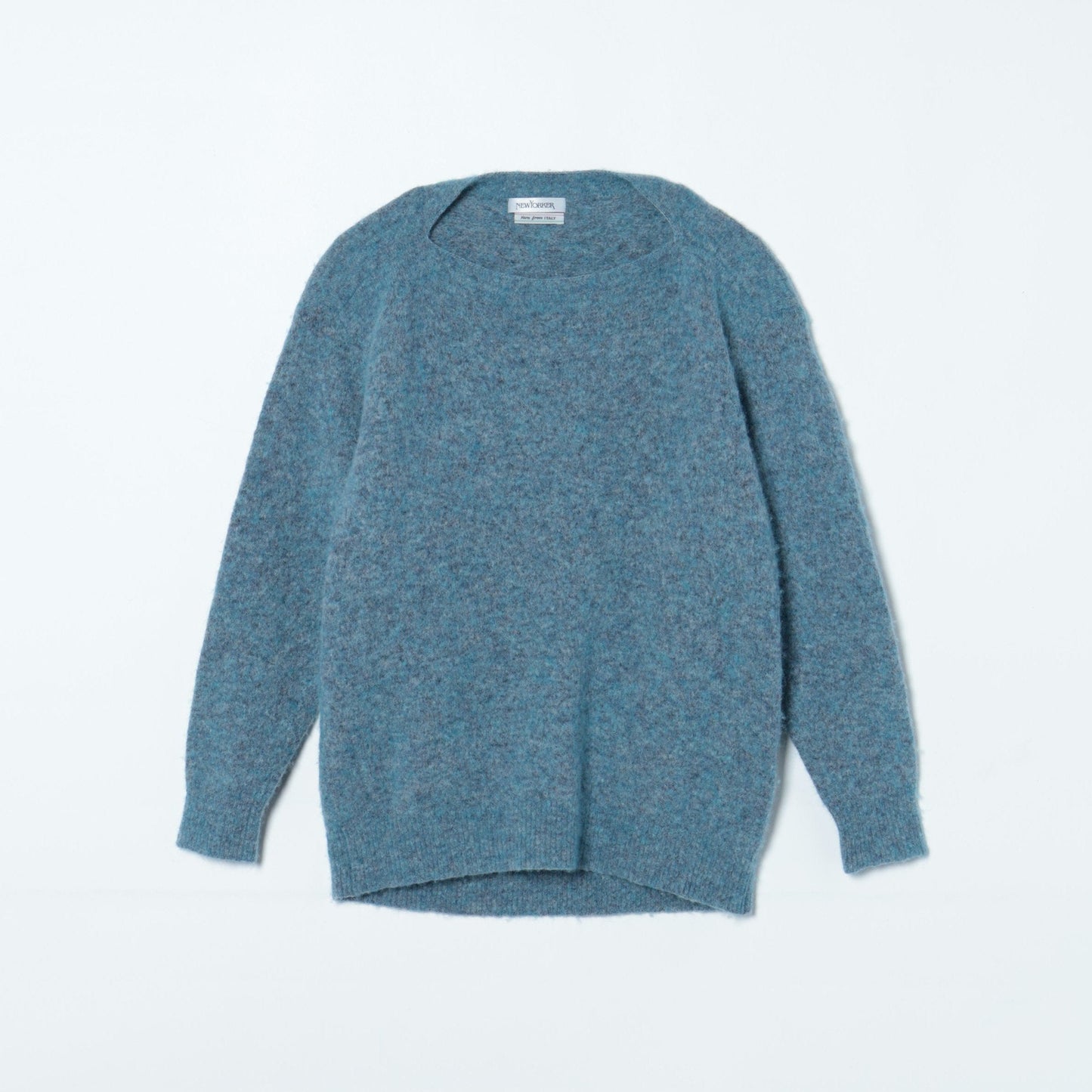 ウールナイロンストレッチ スラッシュドネックニット