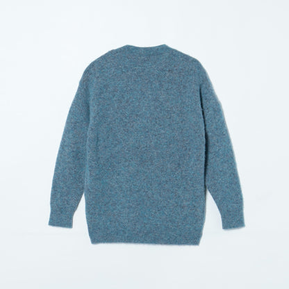 ウールナイロンストレッチ スラッシュドネックニット