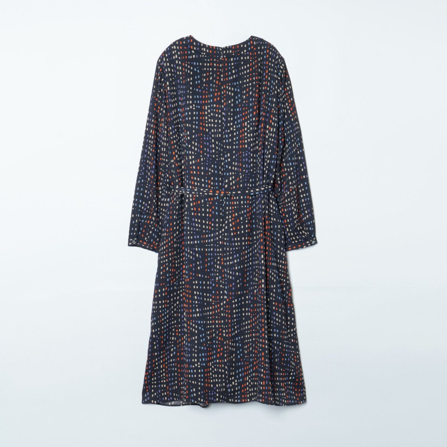 【L】イルミネーションプリント 長袖ギャザーワンピース