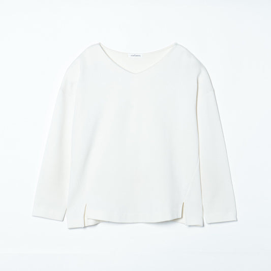 【L】ラグウォームモイストポンチ Vネックカットソープルオーバー