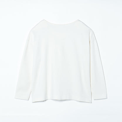 【L】ラグウォームモイストポンチ Vネックカットソープルオーバー