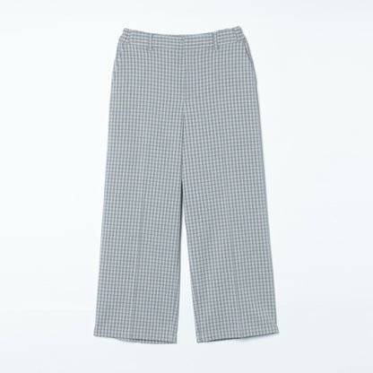 コンパクトチェック センタープレスワイドパンツ