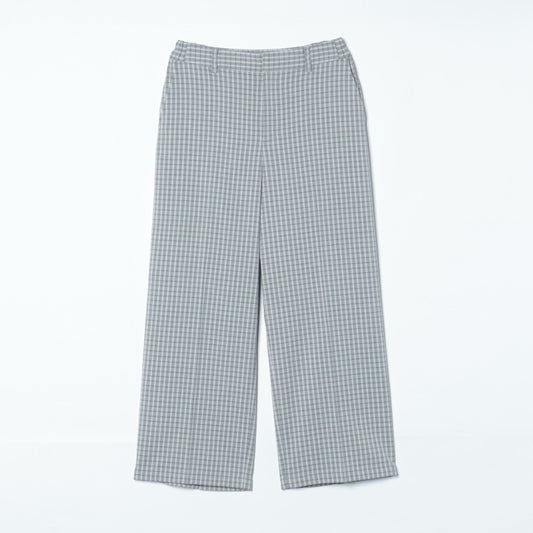 コンパクトチェック センタープレスワイドパンツ