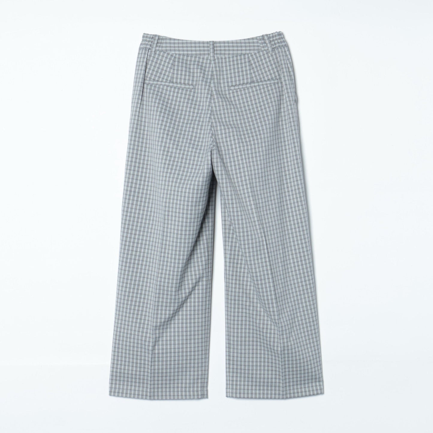 コンパクトチェック センタープレスワイドパンツ