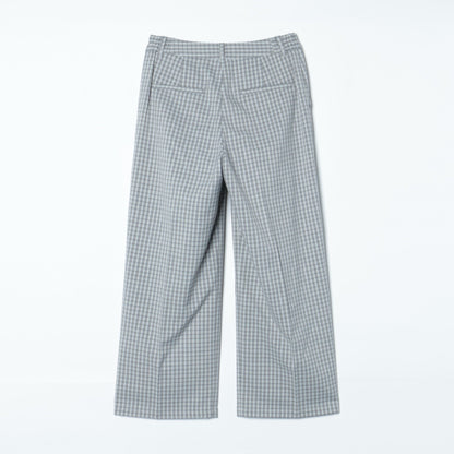 コンパクトチェック センタープレスワイドパンツ