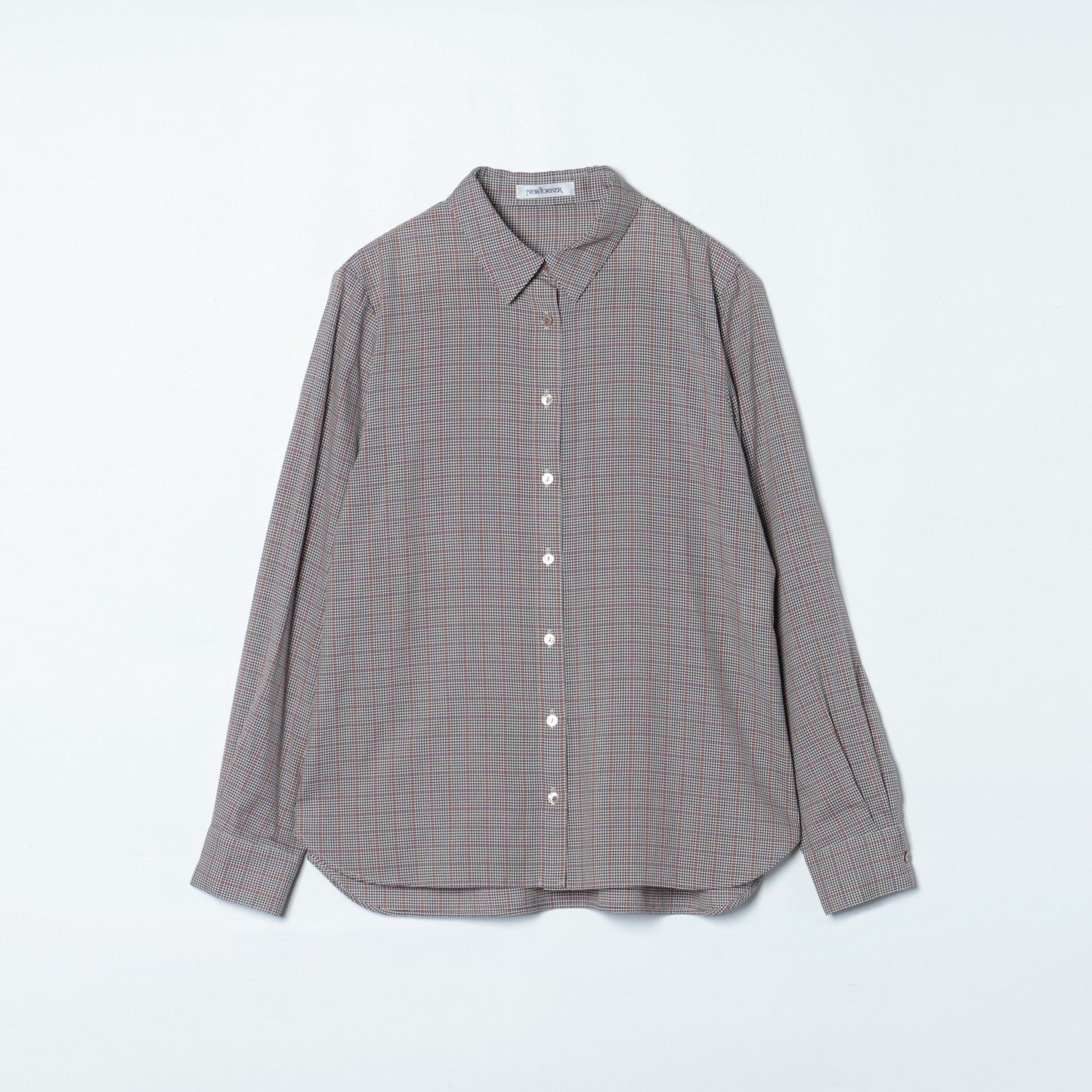 カラードラインレトロチェック レギュラーカラーシャツ