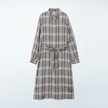 アロマチェック シャツワンピース