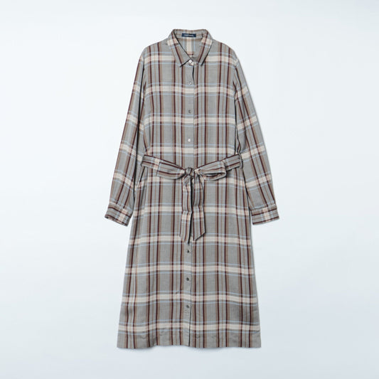 アロマチェック シャツワンピース