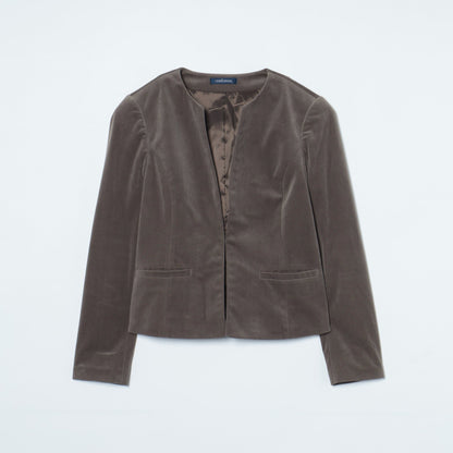 ライトベロアツイル ノーカラージャケット