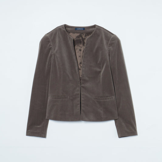 ライトベロアツイル ノーカラージャケット