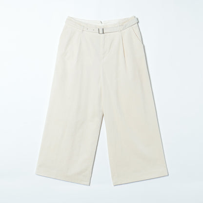 オーガニックコットンコーデュロイ クロップドワイドパンツ