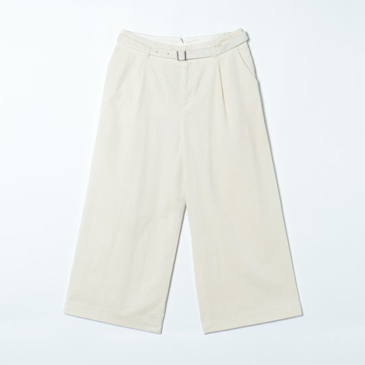 オーガニックコットンコーデュロイ クロップドワイドパンツ