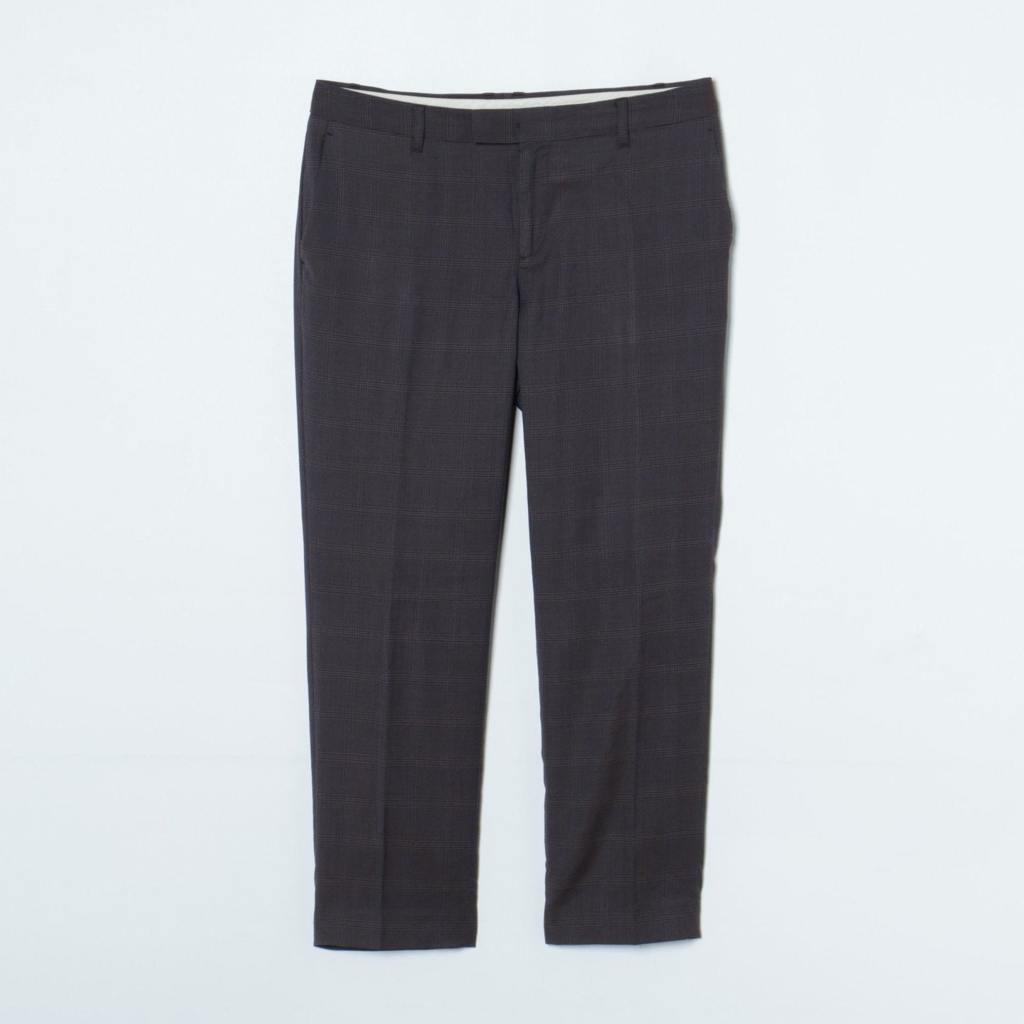 【Super130's】CERRUTI （チェルッティ）/ダークチェック テーパードクロップドパンツ