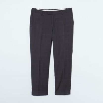 【Super130's】CERRUTI （チェルッティ）/ダークチェック テーパードクロップドパンツ