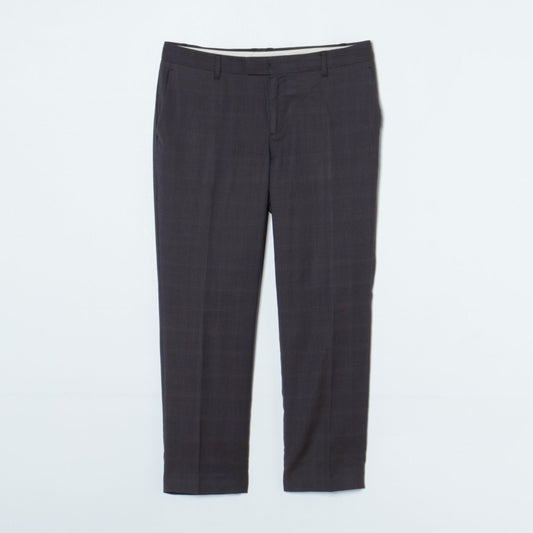 【Super130's】CERRUTI （チェルッティ）/ダークチェック テーパードクロップドパンツ
