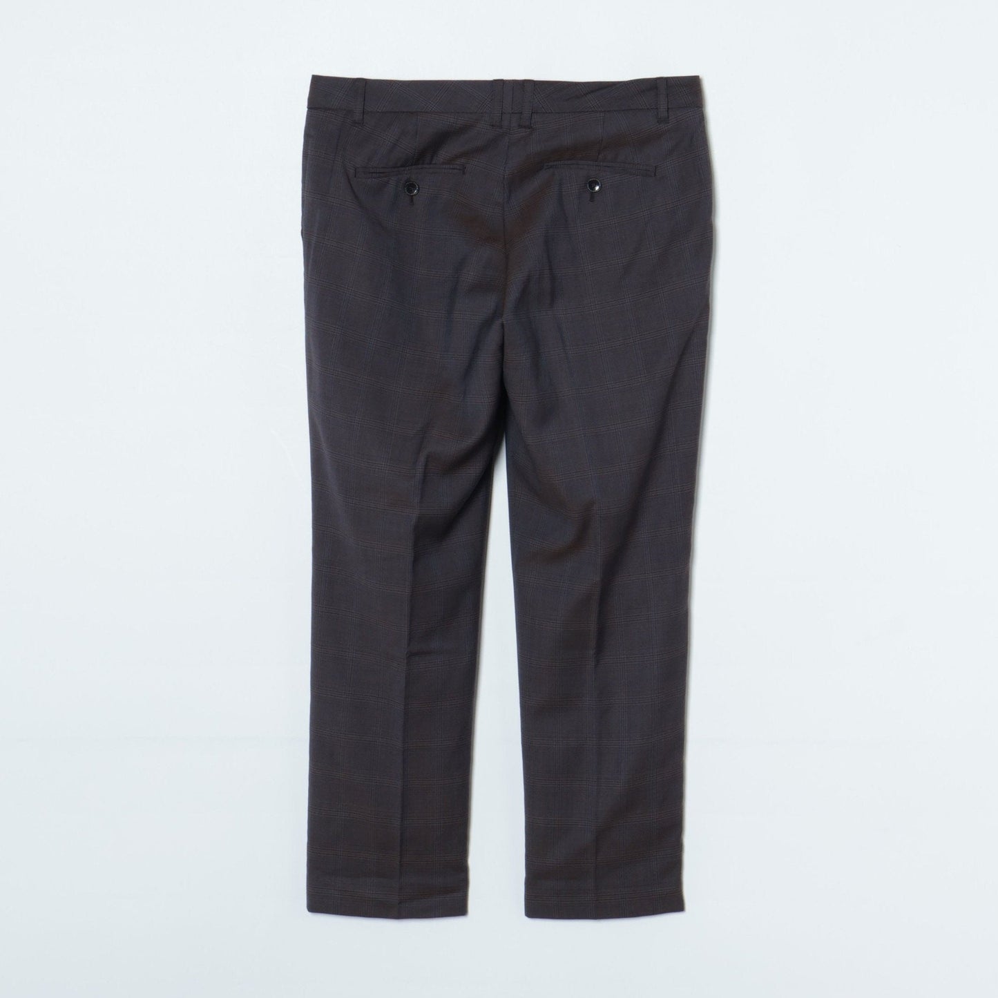 【Super130's】CERRUTI （チェルッティ）/ダークチェック テーパードクロップドパンツ