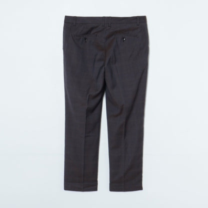 【Super130's】CERRUTI （チェルッティ）/ダークチェック テーパードクロップドパンツ