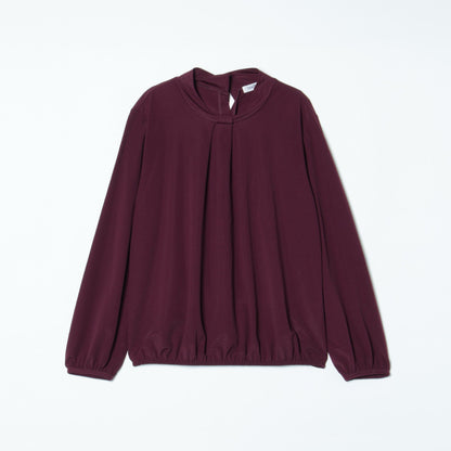 リボン風ハイネック カットソーブラウス