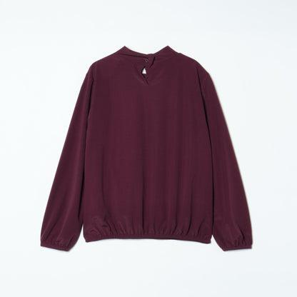 リボン風ハイネック カットソーブラウス