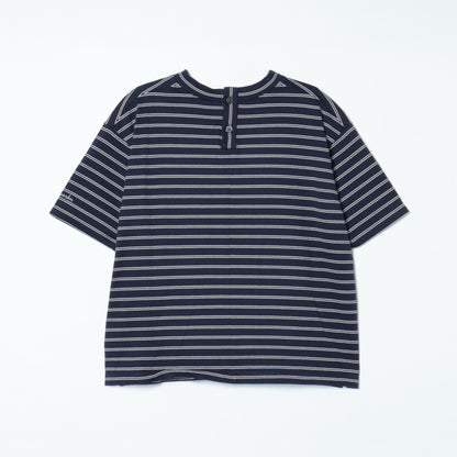 【L】スビンギザ天竺 オリジナルボーダー5分袖カットソー