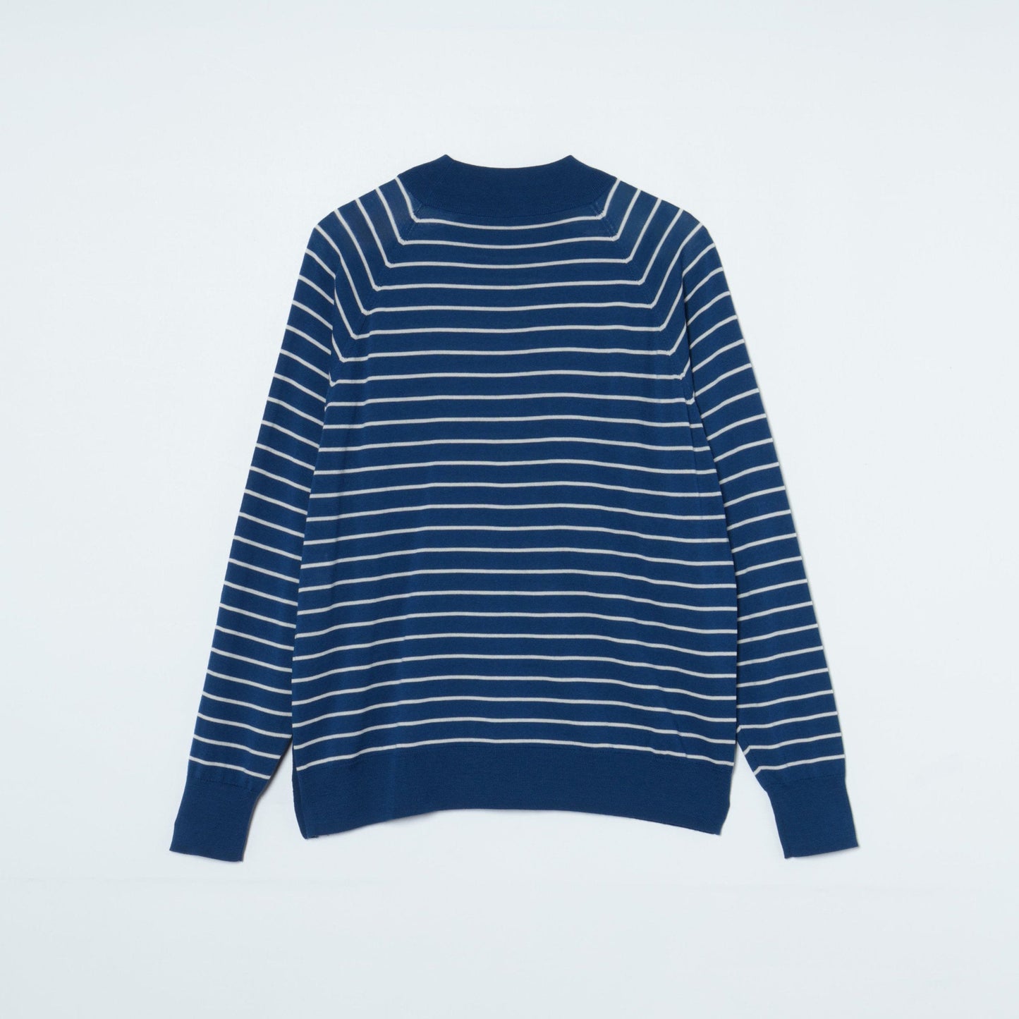 【L】ウォッシャブルウール 天竺ボーダーニットプルオーバー