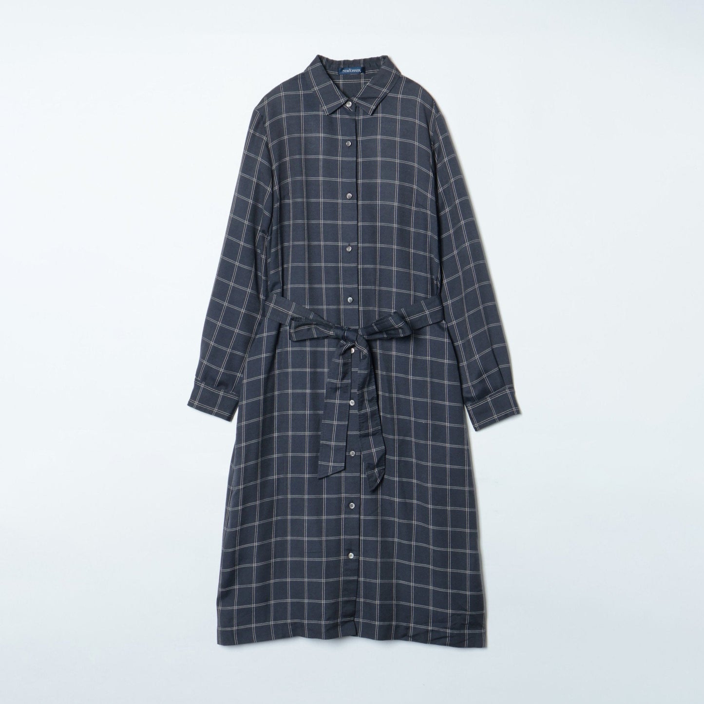 綾ウィンドウペイン シャツワンピース