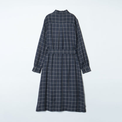 綾ウィンドウペイン シャツワンピース